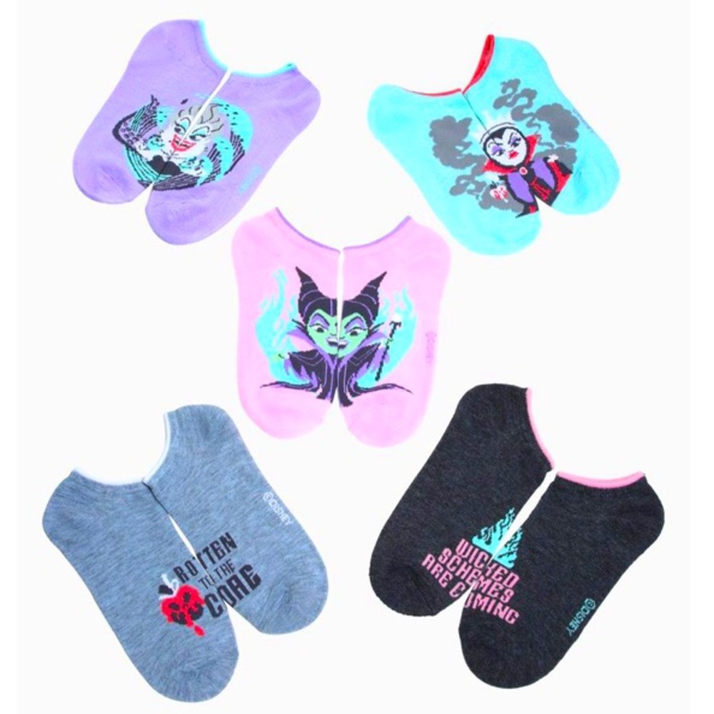 5 pairs Villains Disney ankle socks